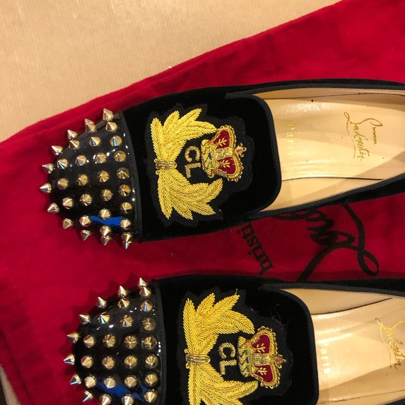 Christian Louboutin gold spikes beatiful loafers good pre own condition 39 - Picture 9 of 15